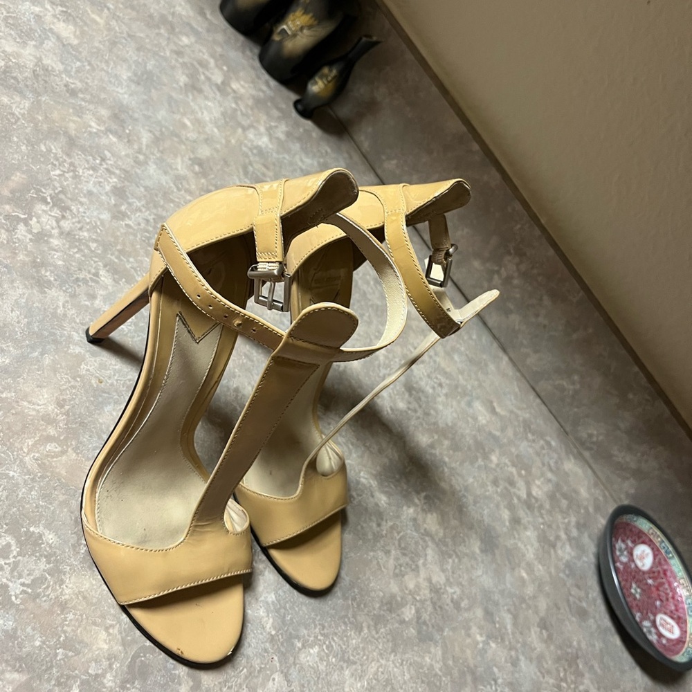 Stylish Beige Strappy Heels - Picture 6 of 6